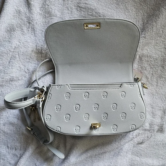 Betsey Johnson Blue Aura Skull Embossed Shoulder Bag - Picture 5 of 5